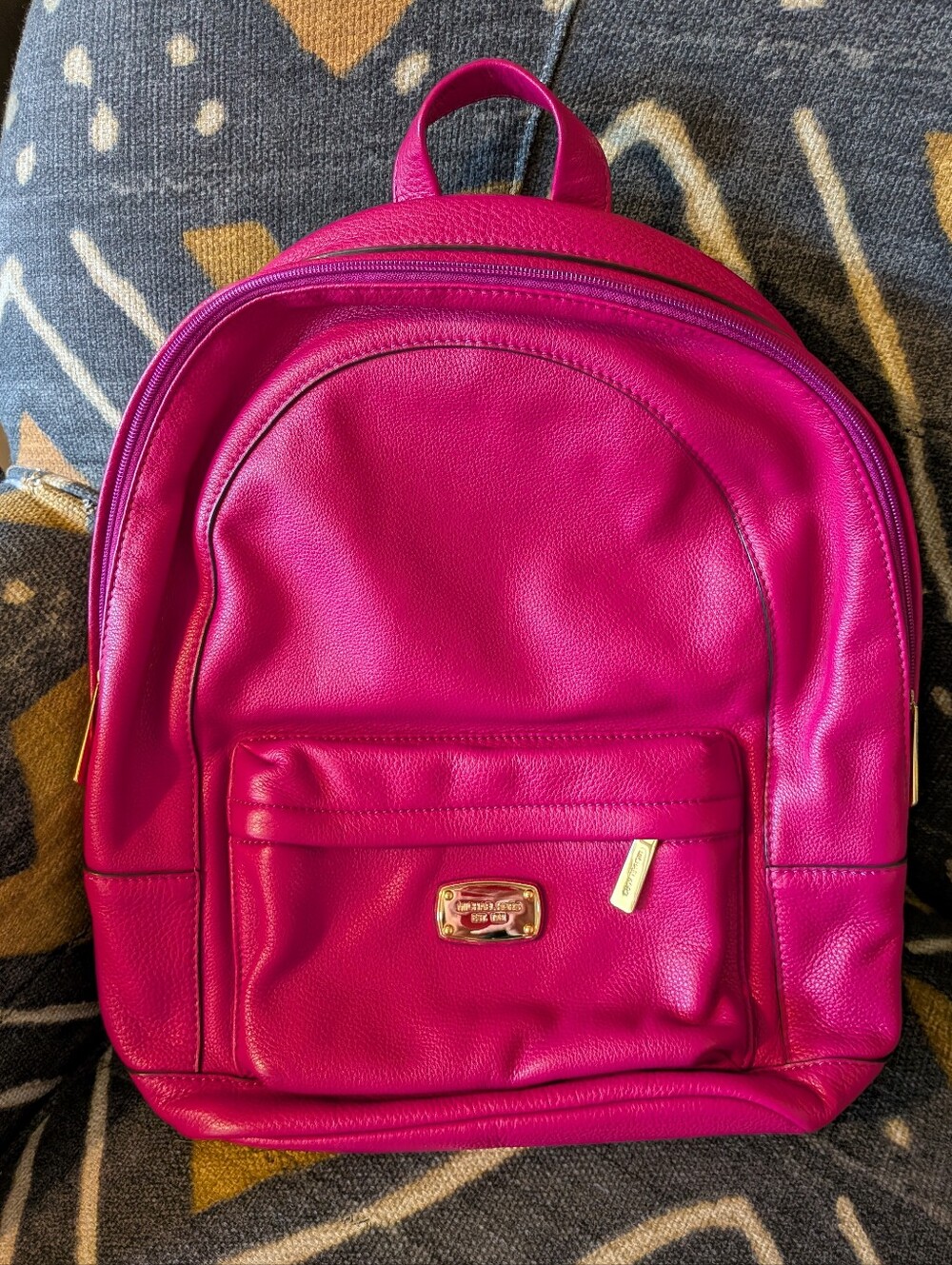 Sale NWOT Michael Kors Dragonfruit Magenta Leather Backpack Pebbled So Soft Rare - Picture 2 of 7
